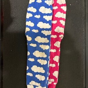 Blue and Pink Cloud Print Twin Leggings